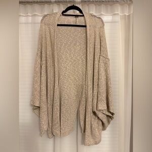 Free People Open-Front Draped Cardigan in Beige